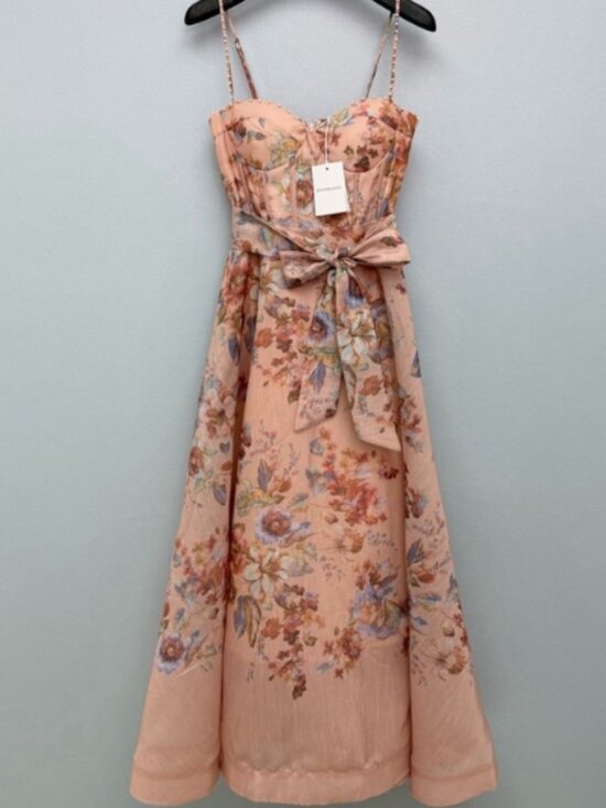 Zimmermann Dresses & Skirts - Zimmermann Peach Floral Midi Dress